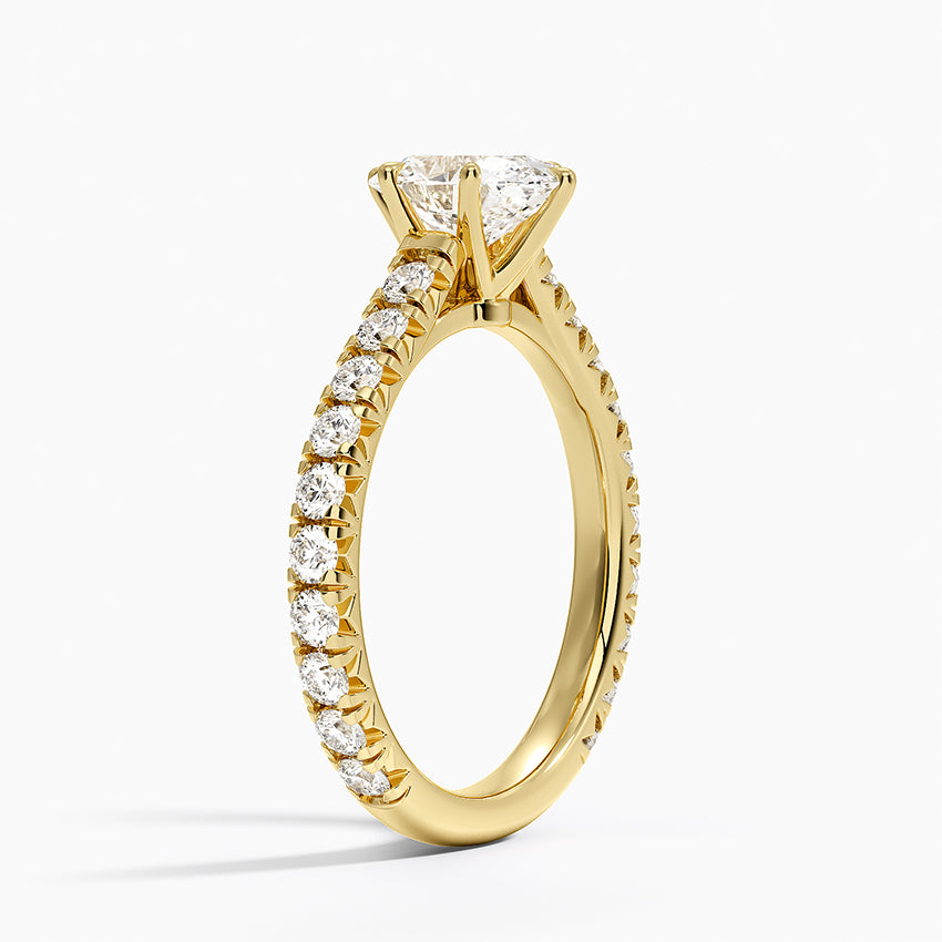 Sienna Three-Quarter Coverage Diamond Ring Yellow Gold 18k Oval Engagement Ring