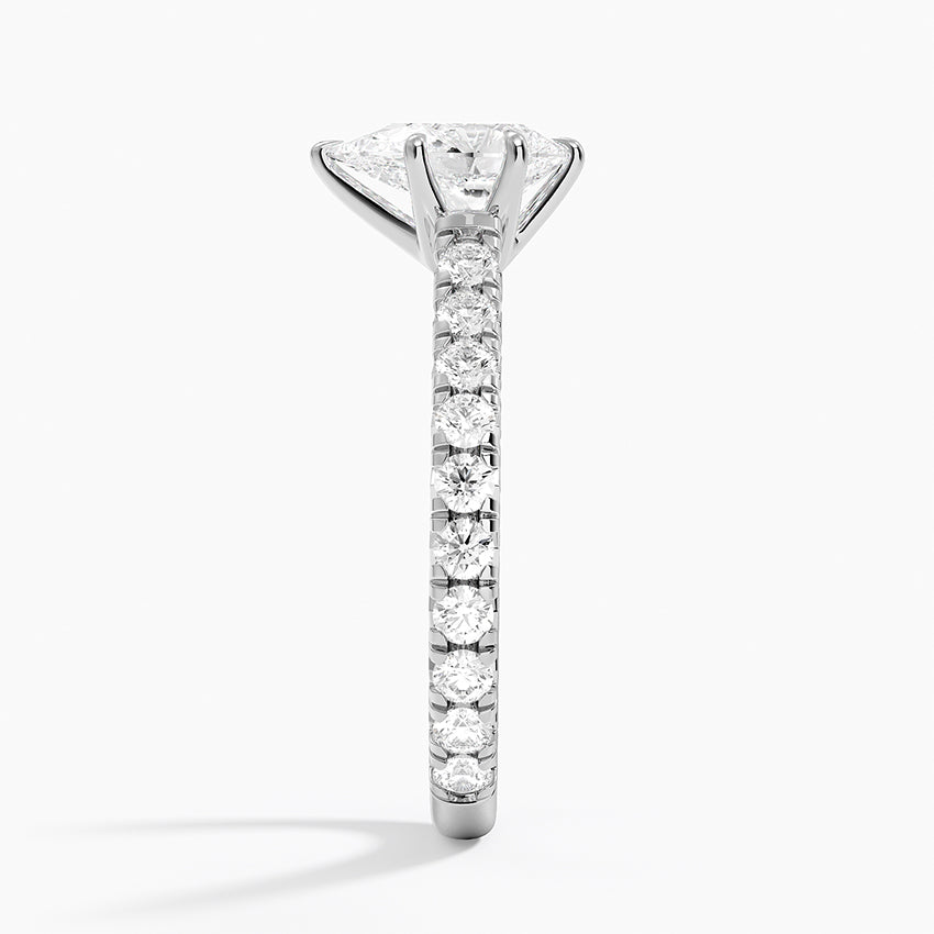 Sienna Three-Quarter Coverage Diamond Ring Platinum Pear Engagement Ring