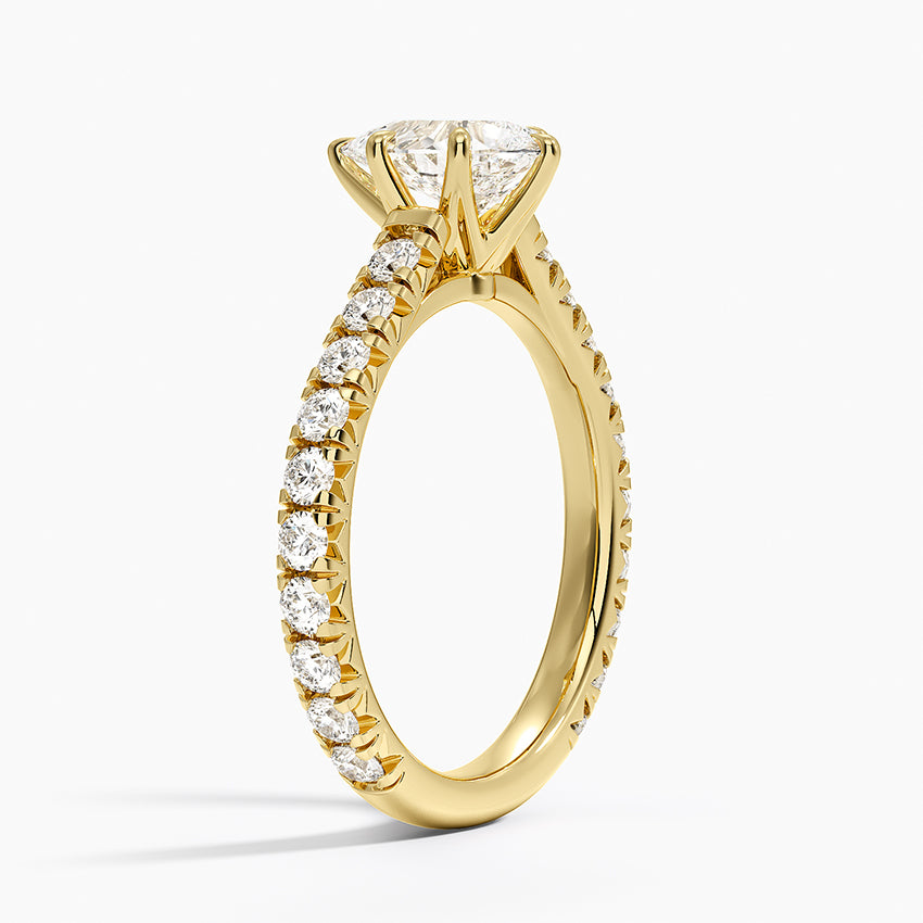 Sienna Three-Quarter Coverage Diamond Ring Yellow Gold 18k Pear Engagement Ring