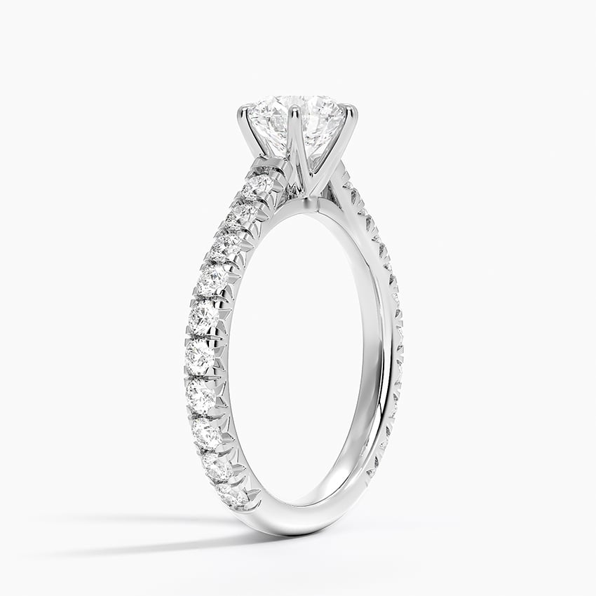 Sienna Three-Quarter Coverage Diamond Ring Platinum Round Engagement Ring