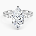 Sienna Three-Quarter Coverage Diamond Ring Platinum Marquise Engagement Ring
