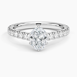 Sienna Three-Quarter Coverage Diamond Ring Platinum Oval Engagement Ring
