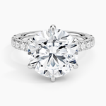 Sienna Three-Quarter Coverage Diamond Ring Platinum Round Engagement Ring