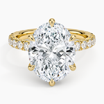 Sienna Three-Quarter Coverage Diamond Ring Yellow Gold 18k Oval Engagement Ring