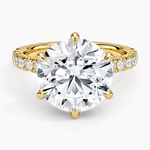 Sienna Three-Quarter Coverage Diamond Ring Yellow Gold 18k Round Engagement Ring