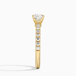 Amelie Half Coverage Diamond Ring Yellow Gold 18k Cushion Engagement Ring