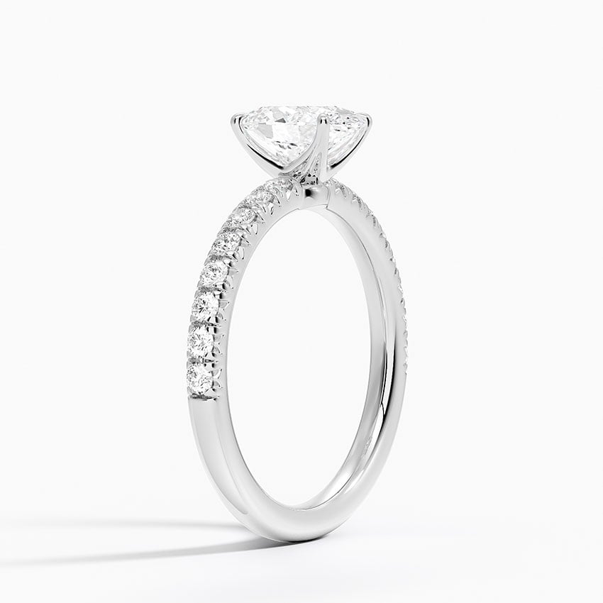 Amelie Half Coverage Diamond Ring Platinum Oval Engagement Ring
