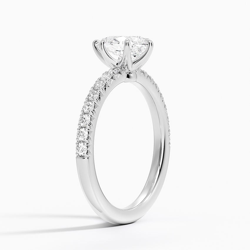 Amelie Half Coverage Diamond Ring Platinum Pear Engagement Ring
