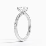 Amelie Half Coverage Diamond Ring Platinum Pear Engagement Ring