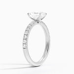 Amelie Half Coverage Diamond Ring Platinum Radiant Engagement Ring