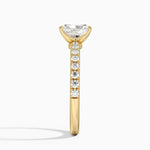 Amelie Half Coverage Diamond Ring Yellow Gold 18k Radiant Engagement Ring