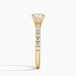Amelie Half Coverage Diamond Ring Yellow Gold 18k Round Engagement Ring