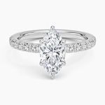 Amelie Half Coverage Diamond Ring Platinum Marquise Engagement Ring