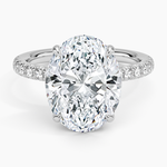 Amelie Half Coverage Diamond Ring Platinum Oval Engagement Ring