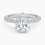 Amelie Half Coverage Diamond Ring Platinum Pear Engagement Ring
