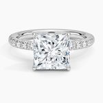Amelie Half Coverage Diamond Ring Platinum Princess Engagement Ring