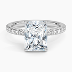 Amelie Half Coverage Diamond Ring Platinum Radiant Engagement Ring