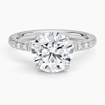 Amelie Half Coverage Diamond Ring Platinum Round Engagement Ring