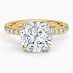 Amelie Half Coverage Diamond Ring Yellow Gold 18k Cushion Engagement Ring