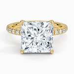 Amelie Half Coverage Diamond Ring Yellow Gold 18k Princess Engagement Ring