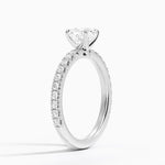 Amelie Three-Quarter Coverage Diamond Ring Platinum Cushion Engagement Ring