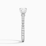 Amelie Three-Quarter Coverage Diamond Ring Platinum Cushion Engagement Ring