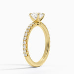 Amelie Three-Quarter Coverage Diamond Ring Yellow Gold 18k Cushion Engagement Ring