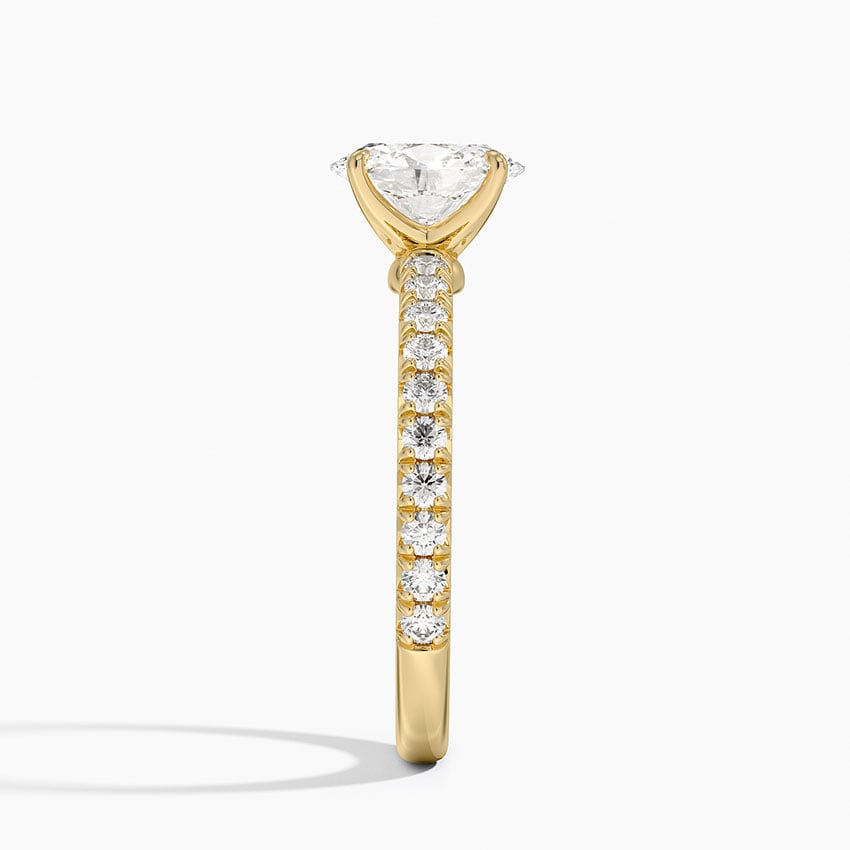 Amelie Three-Quarter Coverage Diamond Ring Yellow Gold 18k Oval Engagement Ring