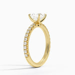 Amelie Three-Quarter Coverage Diamond Ring Yellow Gold 18k Princess Engagement Ring