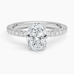 Amelie Three-Quarter Coverage Diamond Ring Platinum Oval Engagement Ring