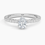 Amelie Three-Quarter Coverage Diamond Ring Platinum Pear Engagement Ring