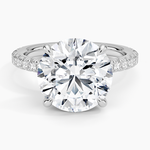 Amelie Three-Quarter Coverage Diamond Ring Platinum Round Engagement Ring