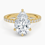 Amelie Three-Quarter Coverage Diamond Ring Yellow Gold 18k Pear Engagement Ring