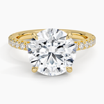 Amelie Three-Quarter Coverage Diamond Ring Yellow Gold 18k Round Engagement Ring
