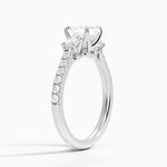 Amelie Three Stone Diamond Ring Platinum Asscher Engagement Ring