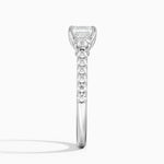 Amelie Three Stone Diamond Ring Platinum Asscher Engagement Ring