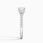 Amelie Three Stone Diamond Ring Platinum Cushion Engagement Ring