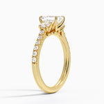 Amelie Three Stone Diamond Ring Yellow Gold 18k Emerald Engagement Ring