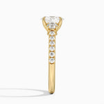 Amelie Three Stone Diamond Ring Yellow Gold 18k Oval Engagement Ring