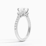 Amelie Three Stone Diamond Ring Platinum Princess Engagement Ring