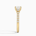 Amelie Three Stone Diamond Ring Yellow Gold 18k Princess Engagement Ring
