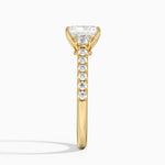 Amelie Three Stone Diamond Ring Yellow Gold 18k Radiant Engagement Ring