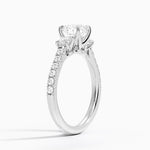 Amelie Three Stone Diamond Ring Platinum Round Engagement Ring