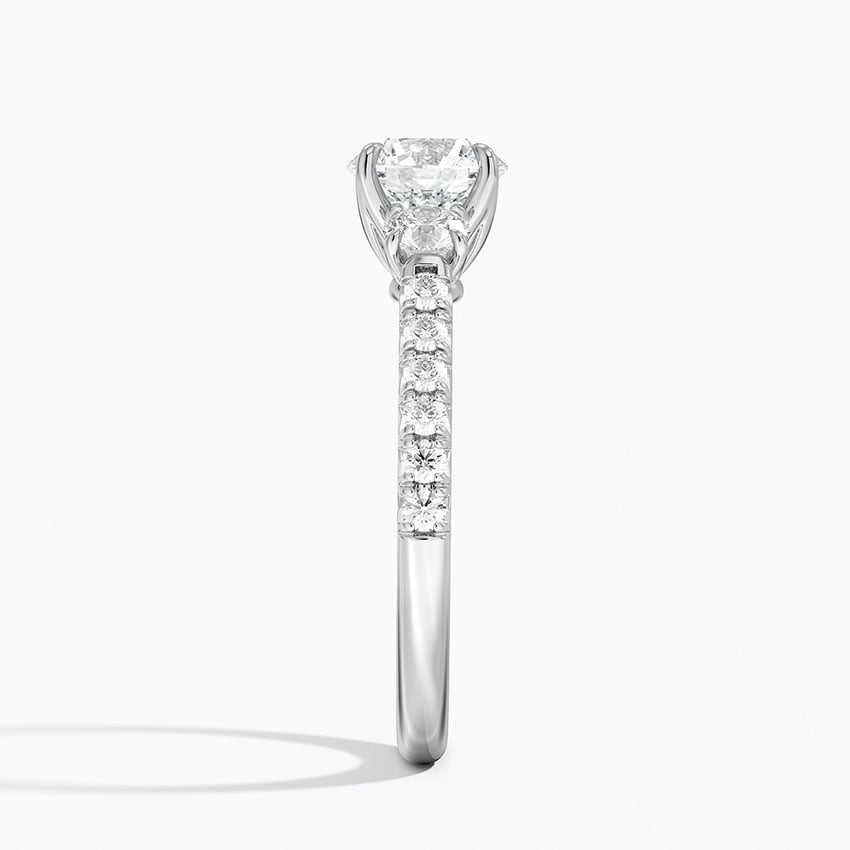 Amelie Three Stone Diamond Ring Platinum Round Engagement Ring