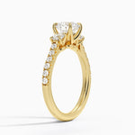 Amelie Three Stone Diamond Ring Yellow Gold 18k Round Engagement Ring