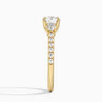 Amelie Three Stone Diamond Ring Yellow Gold 18k Round Engagement Ring