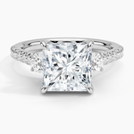 Amelie Three Stone Diamond Ring Platinum Princess Engagement Ring
