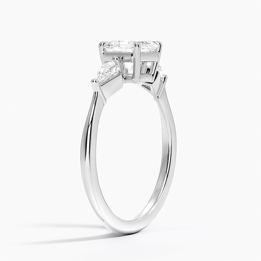 Luxe Cometa Three Stone Diamond Ring (1/3 ct. tw.) Platinum Asscher Engagement Ring