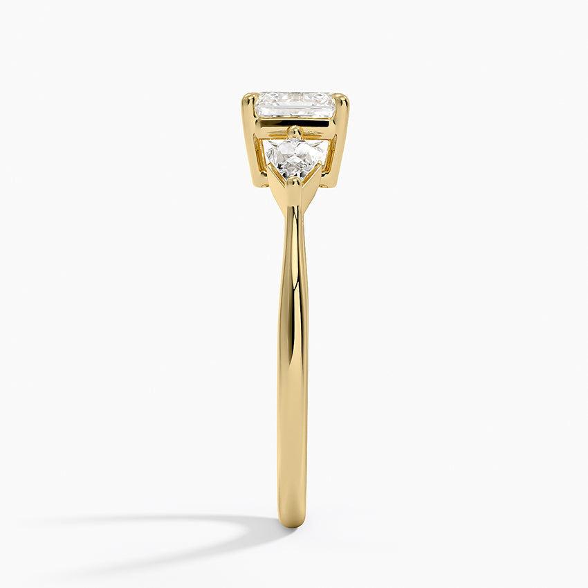 Luxe Cometa Three Stone Diamond Ring (1/3 ct. tw.) Yellow Gold 18k Asscher Engagement Ring