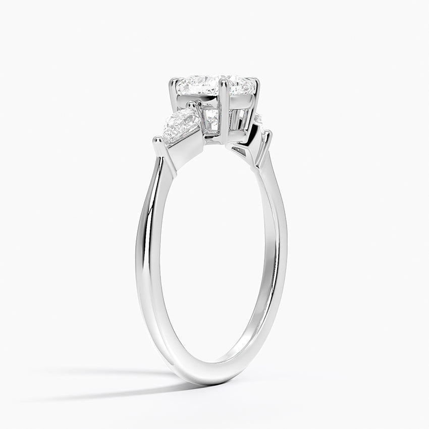 Luxe Cometa Three Stone Diamond Ring (1/3 ct. tw.) Platinum Cushion Engagement Ring